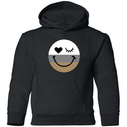 Smiley Face With Heart And Wink Eyes Youth Hoodie Smiley Face With Heart And Wink Eyes Youth Hoodie