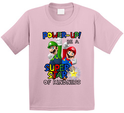 Power-up! Be A Super Star Of Kindness Mario & Luigi Themed T Shirt