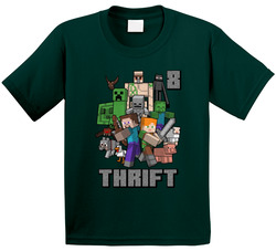 Minecraft 8th Birthday Theme ( Thrift) T Shirt