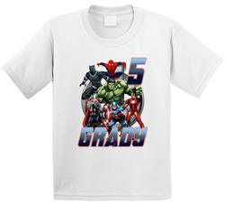 Avengers Fan 5th Birthday (customize With Name And Age) T Shirt