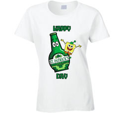 Happy St. Patrick's Day Spongebob Theme Ladies T Shirt Happy St. Patrick's Day Spongebob Theme Ladies T Shirt
