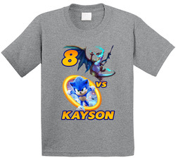 Sonic Vs Pokemon Theme 8th Birthday  T Shirt