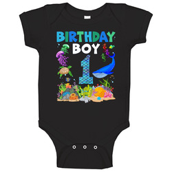 Aquarium Sea Themed Birthday Boy Baby One Piece