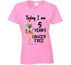 5 Five Years Cancer Free Ladies T Shirt