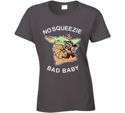 Grogu No Squeezie Bad Baby Mandalorian Fan Ladies T Shirt