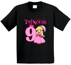 Princess Peach 9th Birthday Theme T Shirt