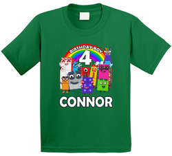 Numberblocks 4th Birthday With Custom Name Connor T Shirt