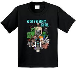 Minecraft Theme Birthday Girl With Avatar T Shirt Minecraft Theme Birthday Girl With Avatar T Shirt
