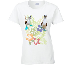 Galapagos Blue-footed Boobie Bird Ladies T Shirt Galapagos Blue-footed Boobie Bird Ladies T Shirt