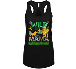 Wild Mama Young, Wild & Three Birthday Gold Theme Tanktop