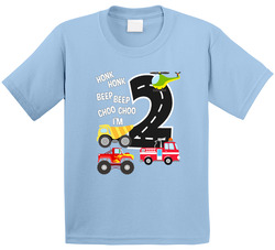 Vehicle Themed 2nd Birthday T Shirt