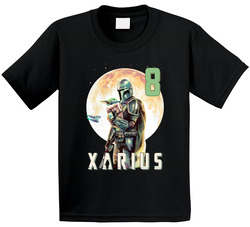 Mandalorian Theme 8th Birthday With Custom Name T Shirt