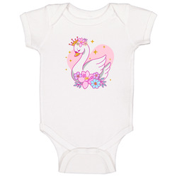 Princess Swan With Custom Name Baby One Piece