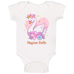 Princess Swan With Custom Name Baby One Piece