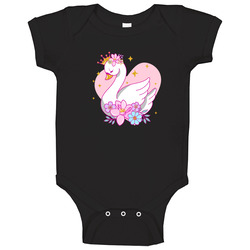 Princess Swan (for Darker Coloured Garments) Baby One Piece