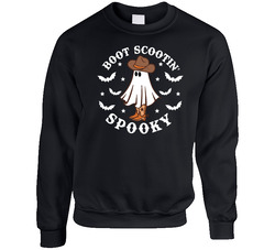 Boot Scootin' Spooky Cowboy Country Ghost Crewneck Sweatshirt