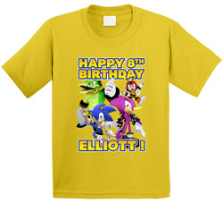 Sonic Heroes Theme 8th Birthday With Custom Name T Shirt Sonic Heroes Theme 8th Birthday With Custom Name T Shirt