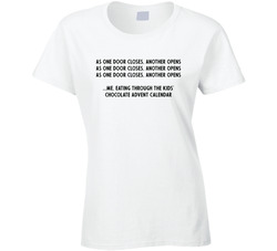 Chocolate Advent Calendars At Christmas Ladies T Shirt