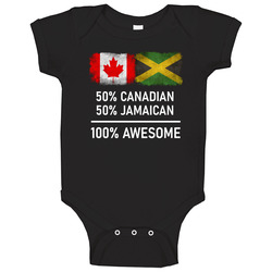 50% Canadian 50% Jamaican = 100% Awesome Baby One Piece 50% Canadian 50% Jamaican = 100% Awesome Baby One Piece