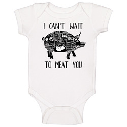 I Can't Wait To Meat You - Butcher Themed Pregnancy Announcemnt Baby One Piece I Can't Wait To Meat You - Butcher Themed Pregnancy Announcemnt Baby One Piece