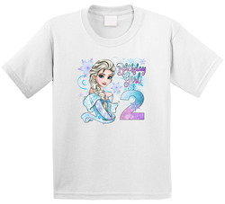 Frozen Themed Elsa Birthday Girl Age 2 Two T Shirt