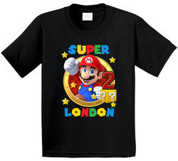 Super Mario Theme Birthday (with Custom Age & Name) - 2 Two London T Shirt