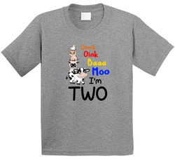 Moo I'm Two 2nd Birthday Farm Animal Theme T Shirt