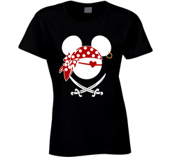 Pirate Mickey Silhouette Ladies T Shirt Pirate Mickey Silhouette Ladies T Shirt