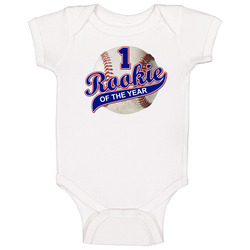 Rookie Of The Year Theme 1st Birthday Baseball Baby One Piece Rookie Of The Year Theme 1st Birthday Baseball Baby One Piece