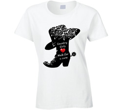 Country Girls Walk For A Cure Ladies T Shirt