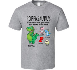 Poppasaurus - 4 Grandchildren T Shirt Poppasaurus - 4 Grandchildren T Shirt