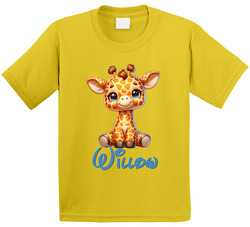 Baby Giraffe With Customized Name Willow T Shirt Baby Giraffe With Customized Name Willow T Shirt