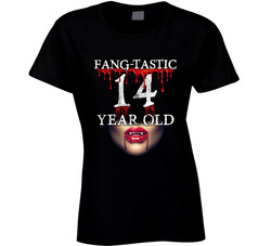Fang-tastic 14 Year Old Vampire Theme 14th Birthday Ladies T Shirt