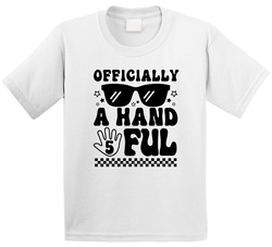Officially A Handful 5th Birthday High Five T Shirt
