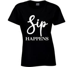 Wine Bachelorette - Sip Happens Ladies T Shirt Wine Bachelorette - Sip Happens Ladies T Shirt