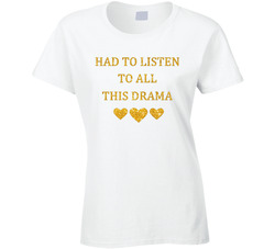 Had To Listen To All This Drama - Matching Swiftie Fan Imitation Sparkle Ladies T Shirt