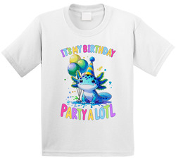Axolotl Theme Birthday Let's Partyalotl - Blue T Shirt Axolotl Theme Birthday Let's Partyalotl - Blue T Shirt