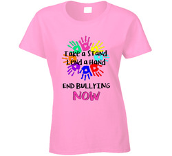 Pink Shirt Day Take A Stand End Bullying Now Ladies T Shirt