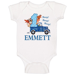 Little Blue Truck Fan 1st Birthday Theme Baby One Piece