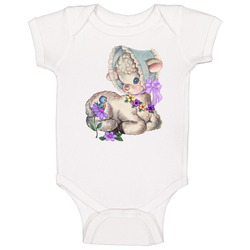 Baby Lamb Vintage Old Fashioned Baby One Piece
