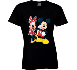 Mickey And Minnie Mouse Ladies T Shirt