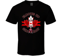 Elbows Up Canada Since 1867 (for Dark Colour Garments) T Shirt Elbows Up Canada Since 1867 (for Dark Colour Garments) T Shirt