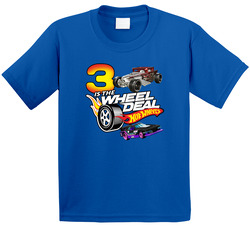 3rd Birthday Hot Wheels Fan Three Is The Wheel Deal T Shirt
