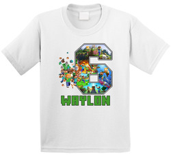 Minecraft Birthday Fan 6th Birthday T Shirt