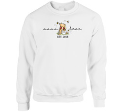 Winnie The Pooh Mama Bear With Customizable Established Date Crewneck Sweatshirt