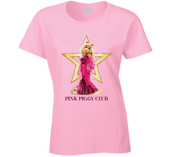 Miss Piggy Fan Pink Piggy Club Ladies T Shirt