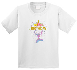 Birthday Girl - Unicorn Mermaid Theme T Shirt