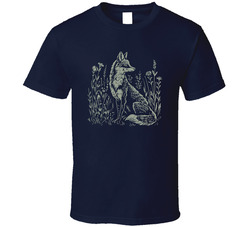 Fox In Nature  Folklore Style T Shirt