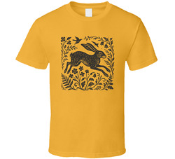 Hare In Nature  Folklore Style T Shirt