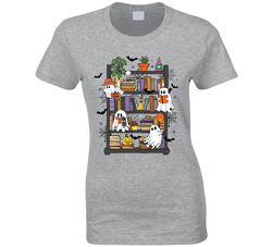 Ghost Bookcase Ladies T Shirt